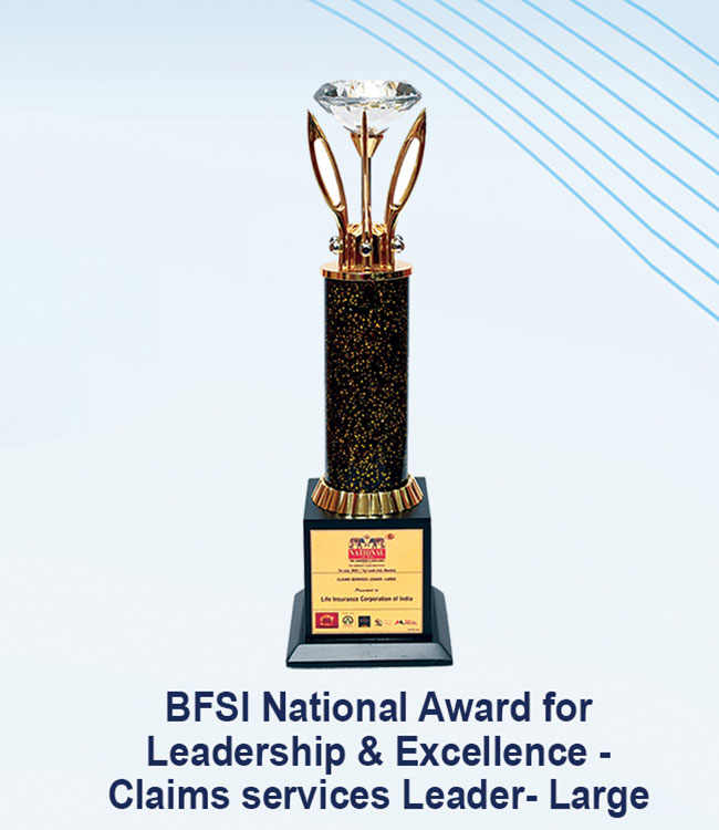 BFSI National Award for Leadership & Excellence Claims Services Leader
