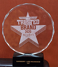 Reader's Digest Trusted Band 2020 Category -Life Insurance