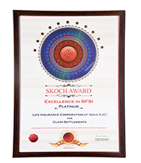 SKOCH EXCELLENCE IN BFSI For Claim Settlements