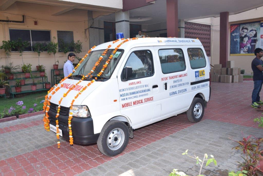 Ambulance to M.D.D Bal Bhawan (Anathashram),Karnal