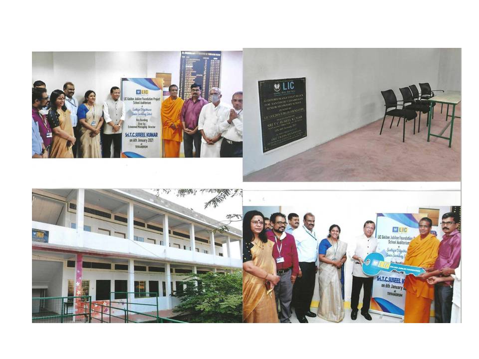 Construction of auditorium & toilet block to Santhigiri Vidyabhavan Secondary School Thiruvananthpuram- 2019-20